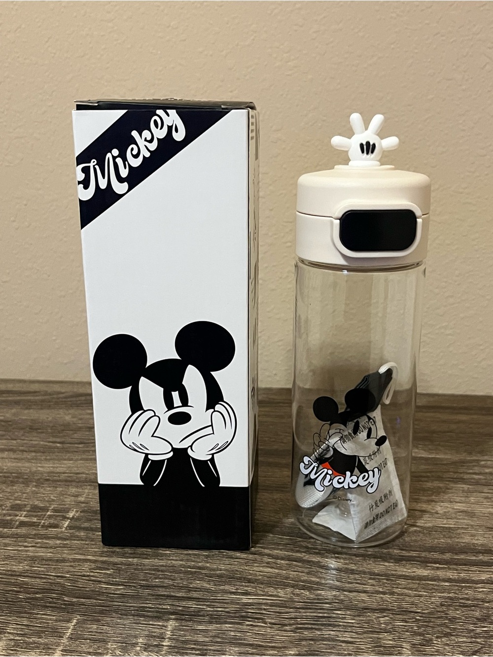 Disney Mickey Clear Bottle with Cream Lid and Glove Topper